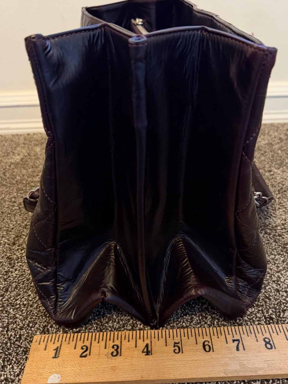 Chanel Grand Shopping Tote Dark Burgundy Brown Glazed Crumpled Calfskin 2009 GST - Picture 16 of 16